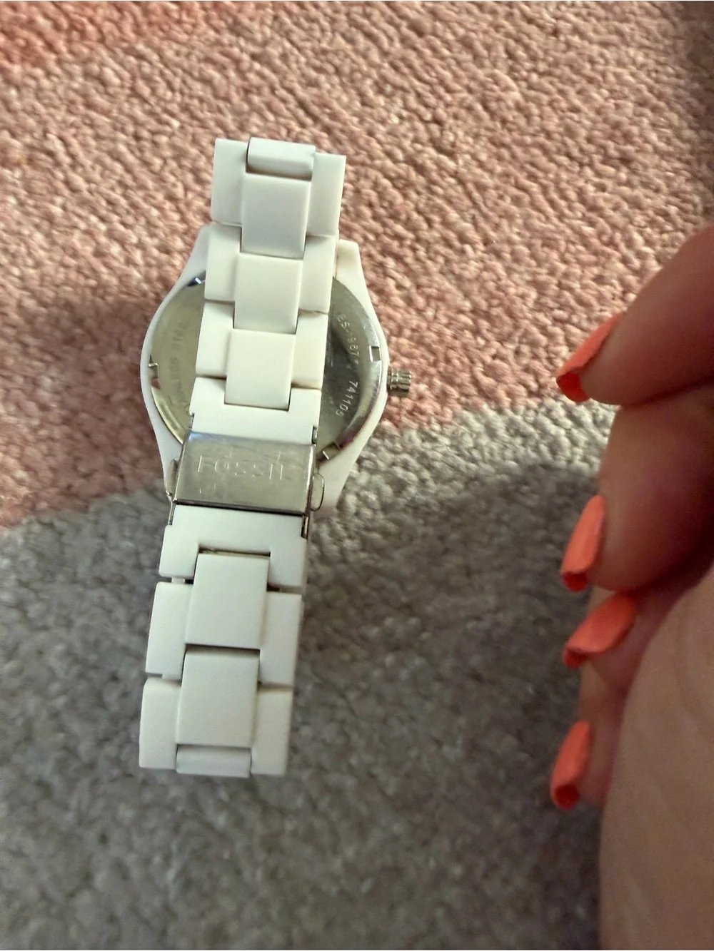 Fossil White Ceramic Watch with Crystal Bezel